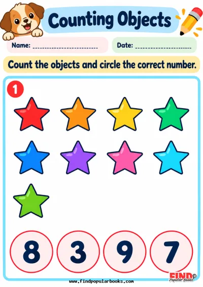 Counting Objects Worksheets | Count and Circle Numbers Math Practice