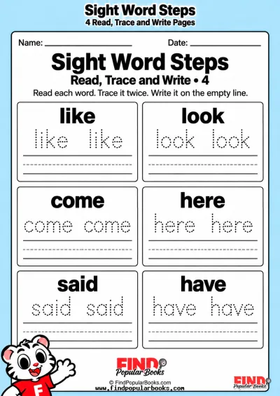 Sight Word Steps: Read, Trace and Write