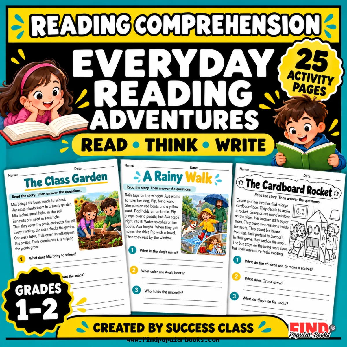 Everyday Reading Adventures | 25 Reading Comprehension Worksheets | Grades 1–2