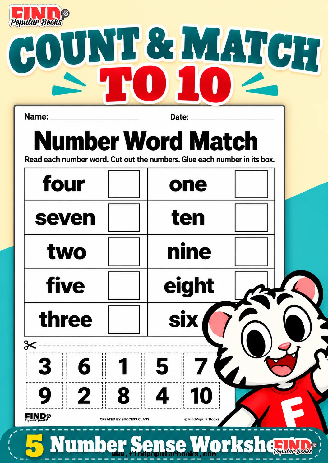 Count and Match to 10 | 5 Number Sense Worksheets