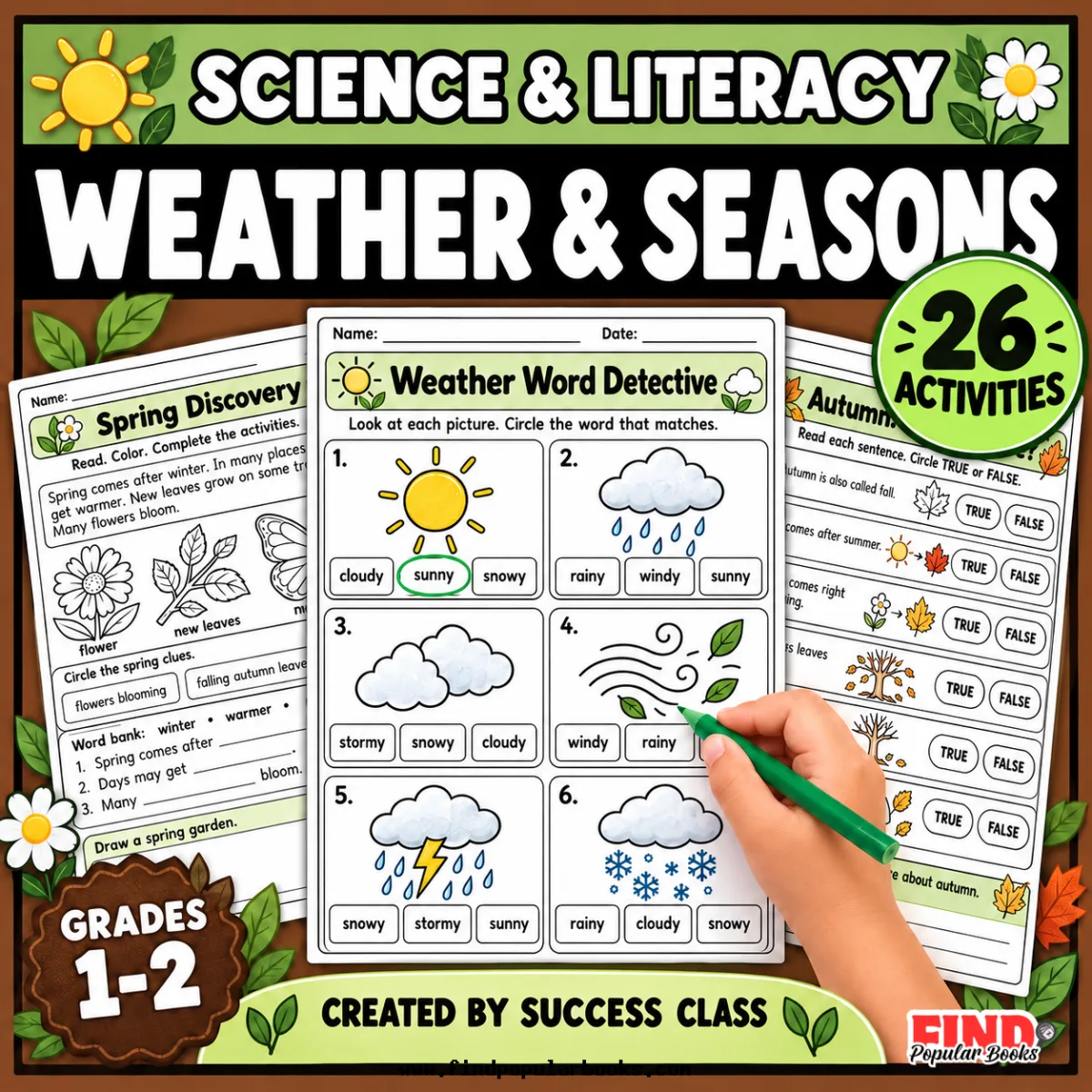 Weather & Seasons Worksheets for Grades 1–2 | 26 Science & Literacy Activities