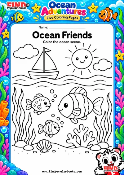 Ocean Adventures | Five Printable Coloring Pages