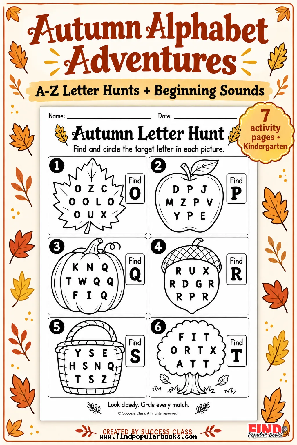Autumn Alphabet Adventures: A-Z Letter Hunts & Beginning Sounds