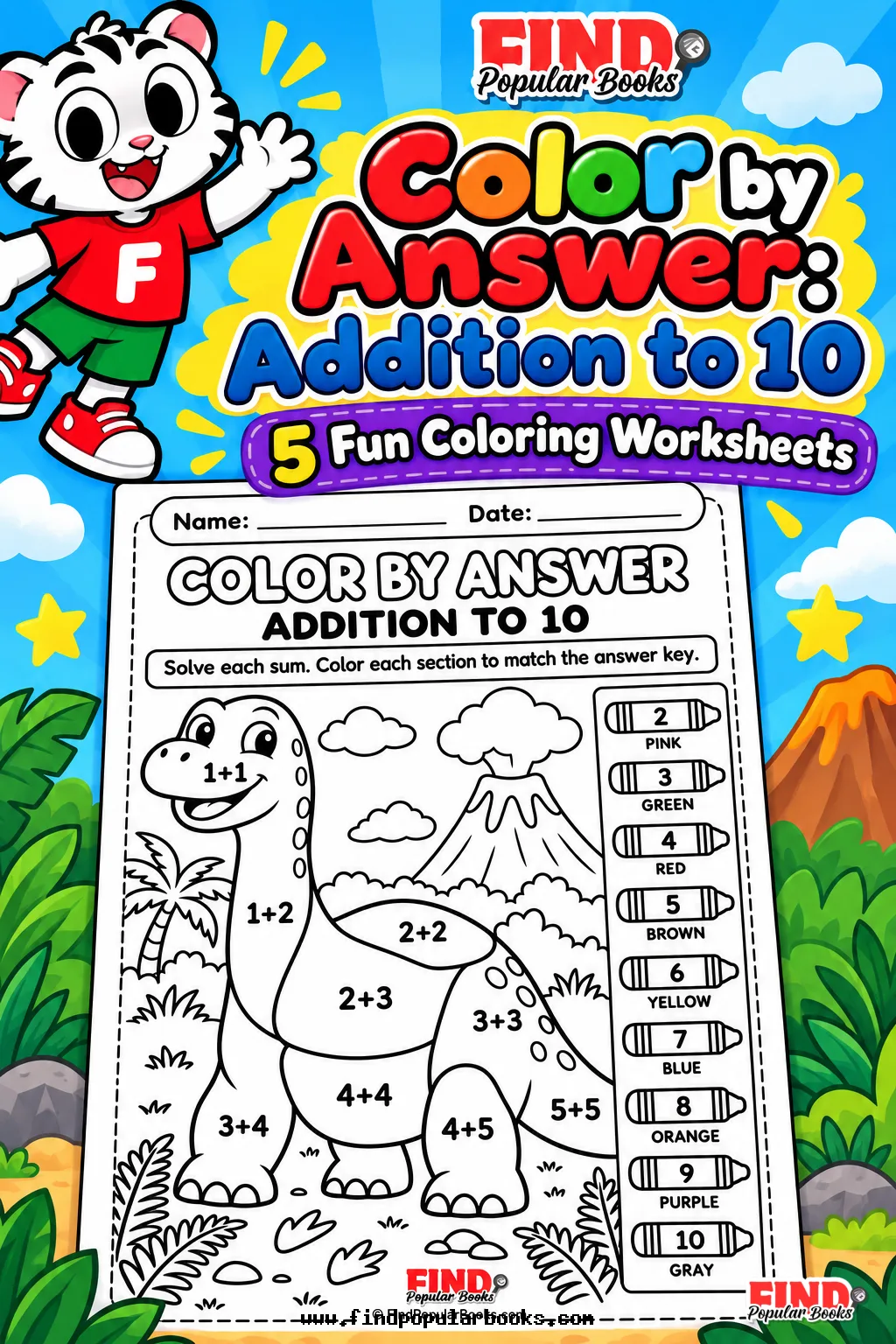 Color by Answer: Addition to 10
