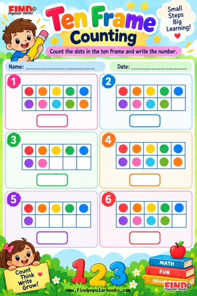 Ten Frame Counting Worksheets | Number Sense Math Practice