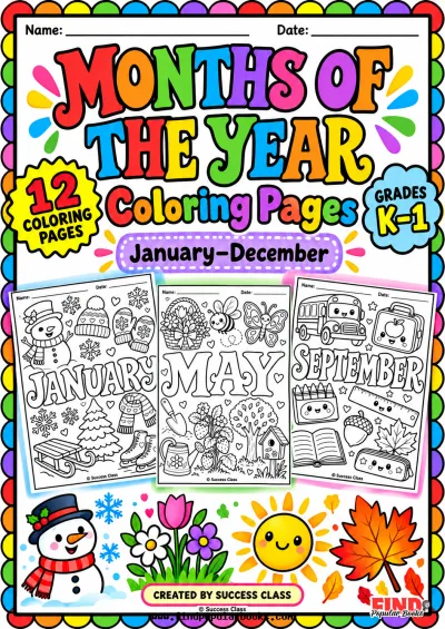 Months of the Year Coloring Pages | January–December Seasonal Activities