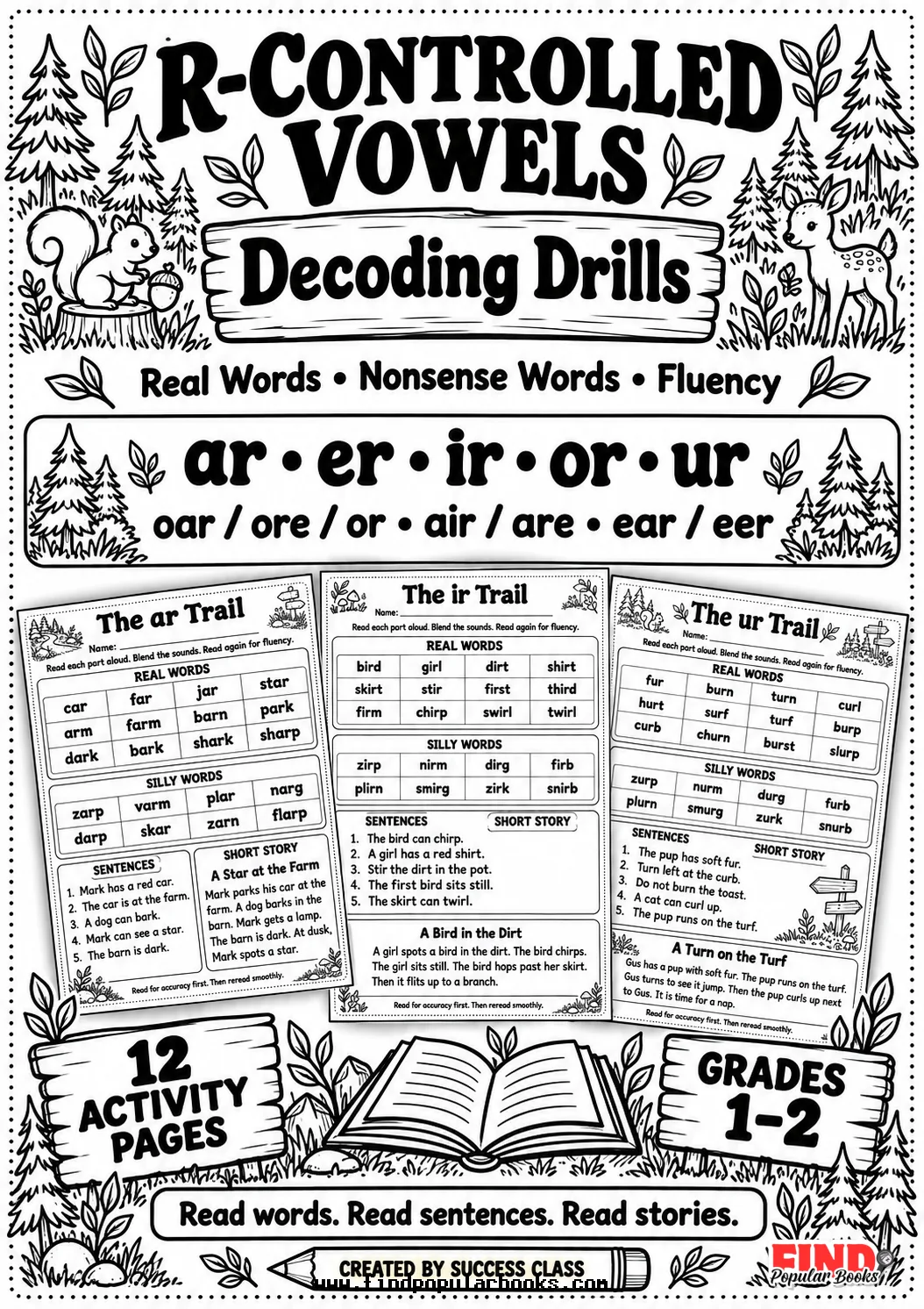 R-Controlled Vowels Decoding Drills | Nonsense Words & Fluency Practice