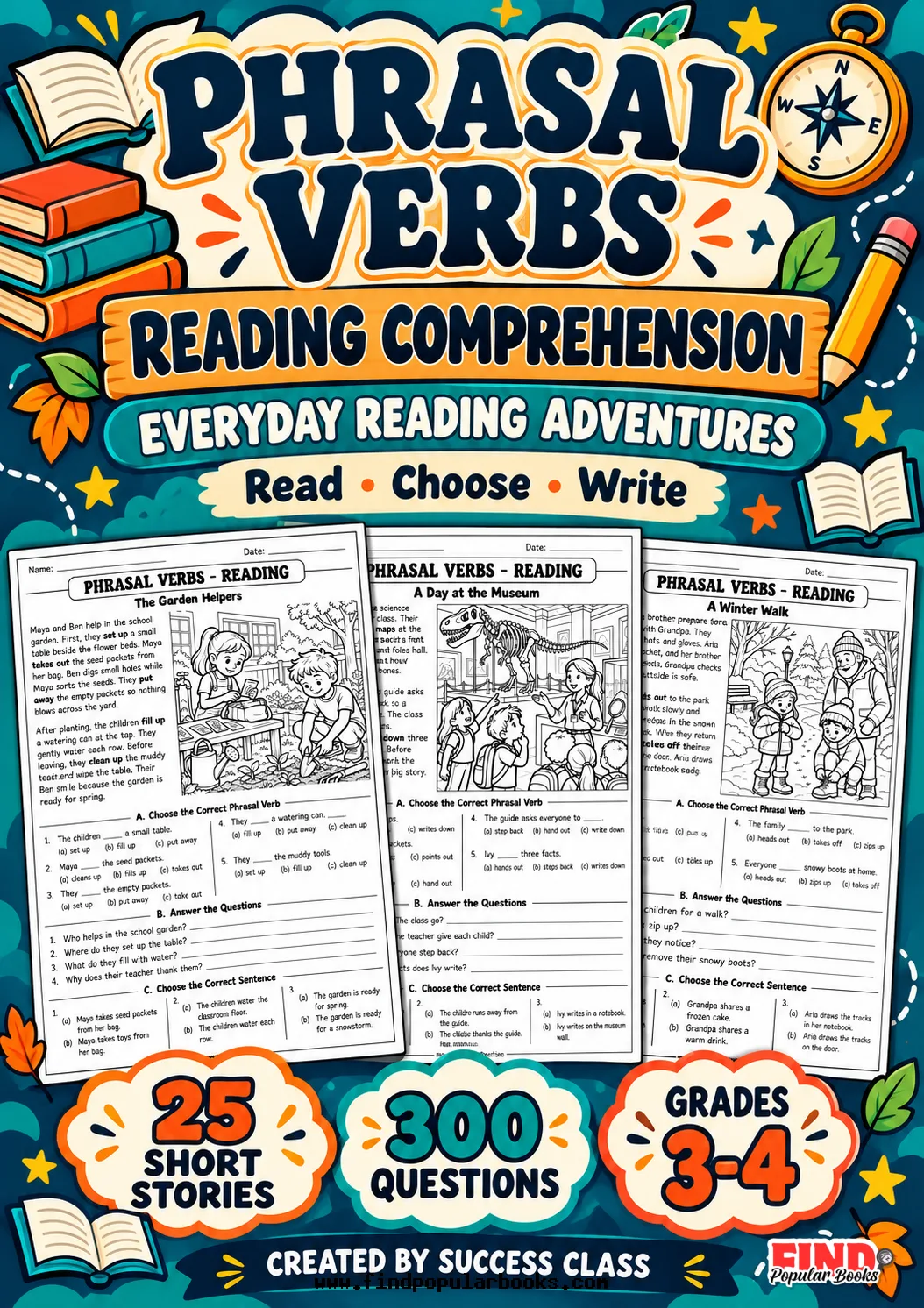 Phrasal Verbs Reading Comprehension Worksheets | 25 Short Stories