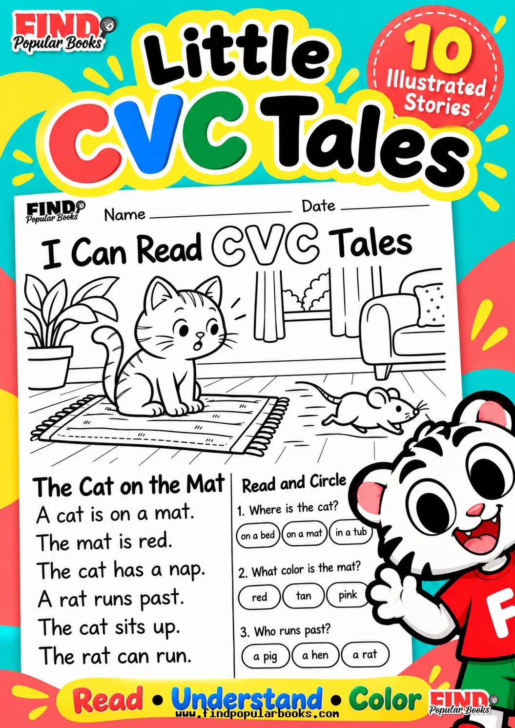 Little CVC Tales: 10 Illustrated Stories with Comprehension Questions