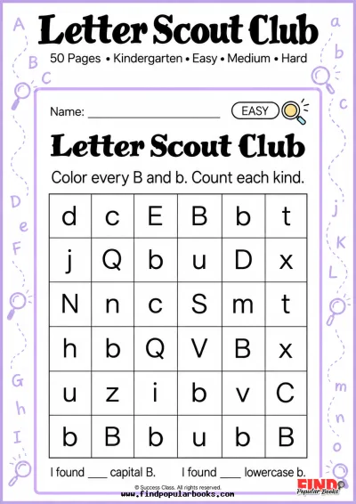 Letter Scout Club: Easy, Medium & Hard Alphabet Hunts