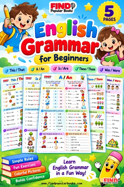 English Grammar Worksheets for Beginners | 5 Fun Grammar Practice Pages for Kids