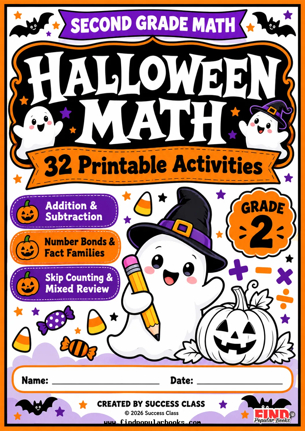 Halloween Math Worksheets 2nd Grade | 32 Printable Activities & October Morning Work