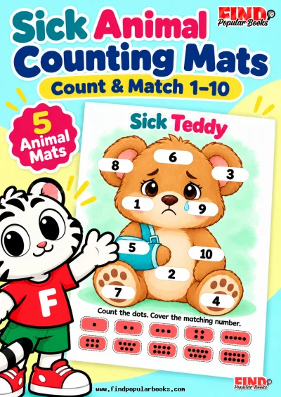 Sick Animal Counting Mats: Numbers 1–10 and Dot Bandages