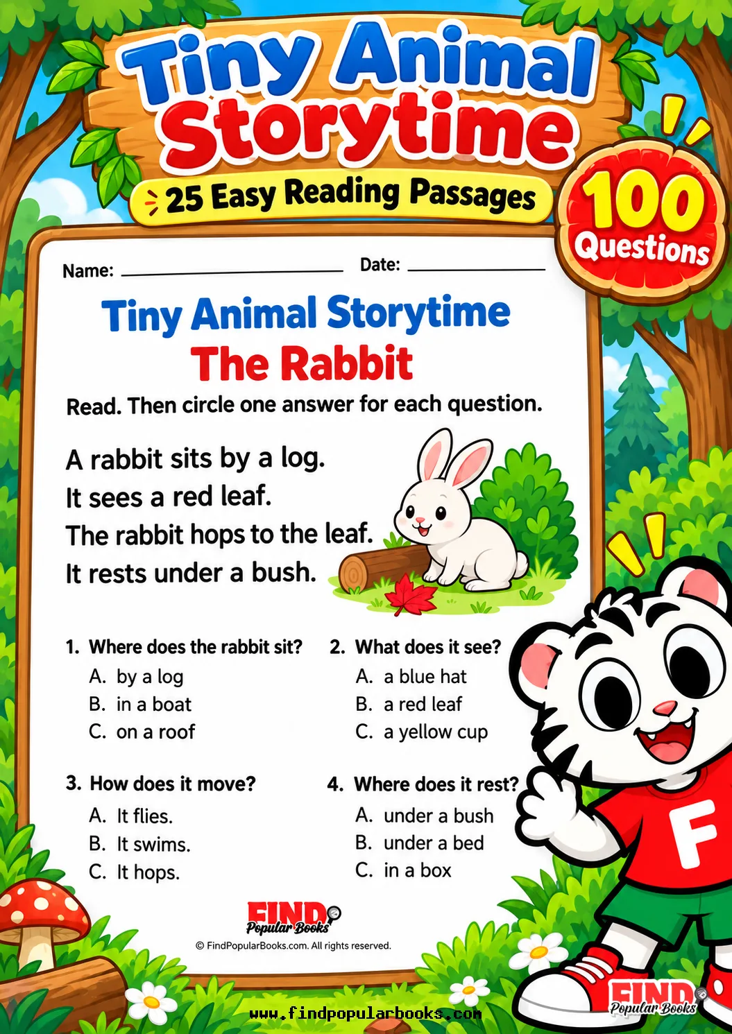 Animal Reading Comprehension Worksheets Grades 1–2 | 25 Short Stories