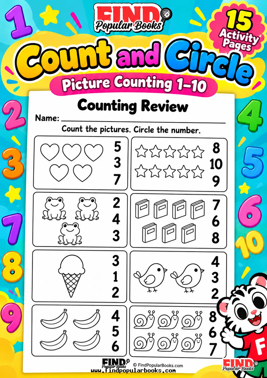 Count and Circle Worksheets | Picture Counting 1–10