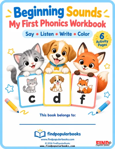 Beginning Sounds My First Phonics Workbook | Say, Listen, Write, and Color Activities
