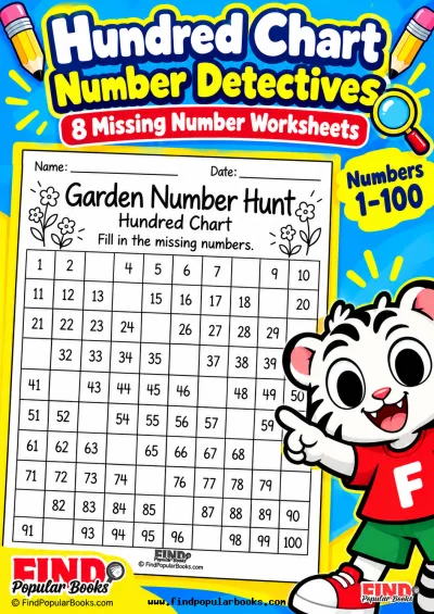 Hundred Chart Number Detectives: 8 Missing Number Worksheets