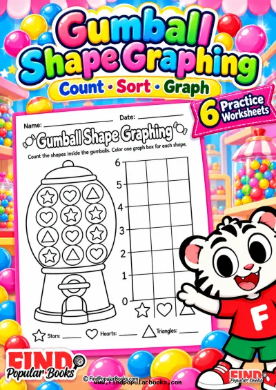 Gumball Shape Graphing: 6 Count and Graph Worksheets