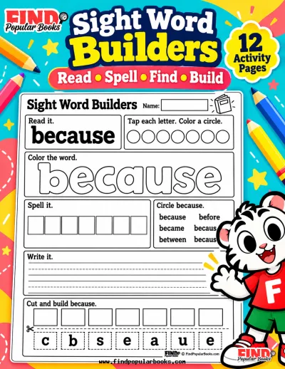 Sight Word Builders: 12 Read, Spell and Build Worksheets