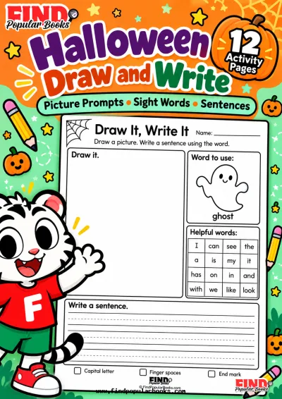 Halloween Draw and Write: 12 Picture Prompt Worksheets