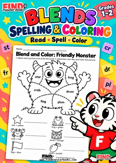 Blends Spelling and Coloring Worksheets
