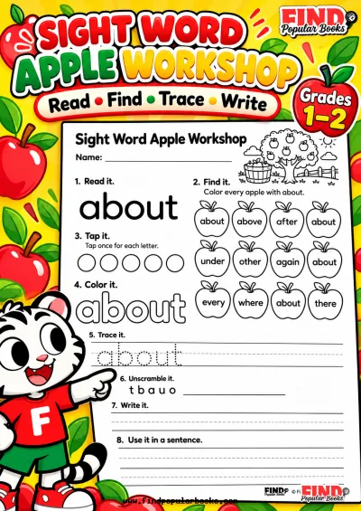 Sight Word Apple Workshop: Read, Trace, Spell and Write
