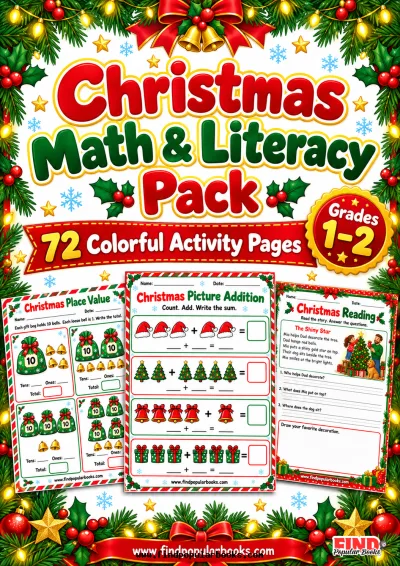Christmas Math & Literacy Worksheets | 72 Holiday Activities | Grades 1–2