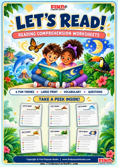 Let's Read! Reading Comprehension Worksheets | 6 Fun Themes with Vocabulary and Questions