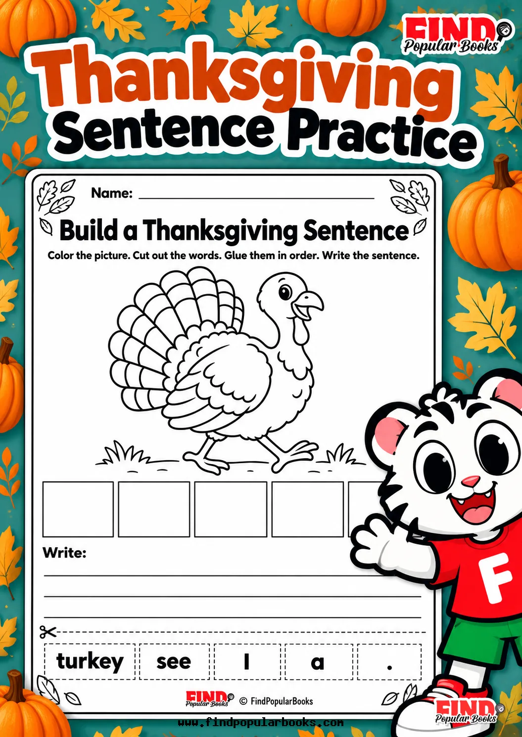 Thanksgiving Sentence Practice