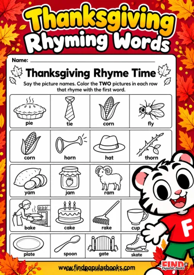 Thanksgiving Rhyming Words