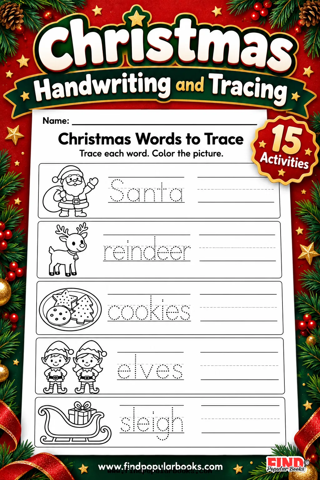 Christmas Handwriting and Tracing Practice