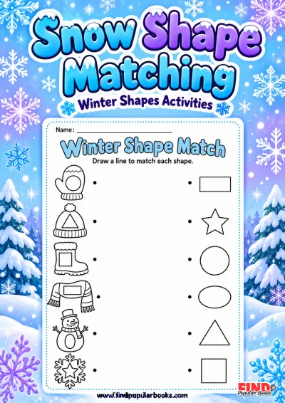 Snow Shape Matching: Winter Shapes Activities