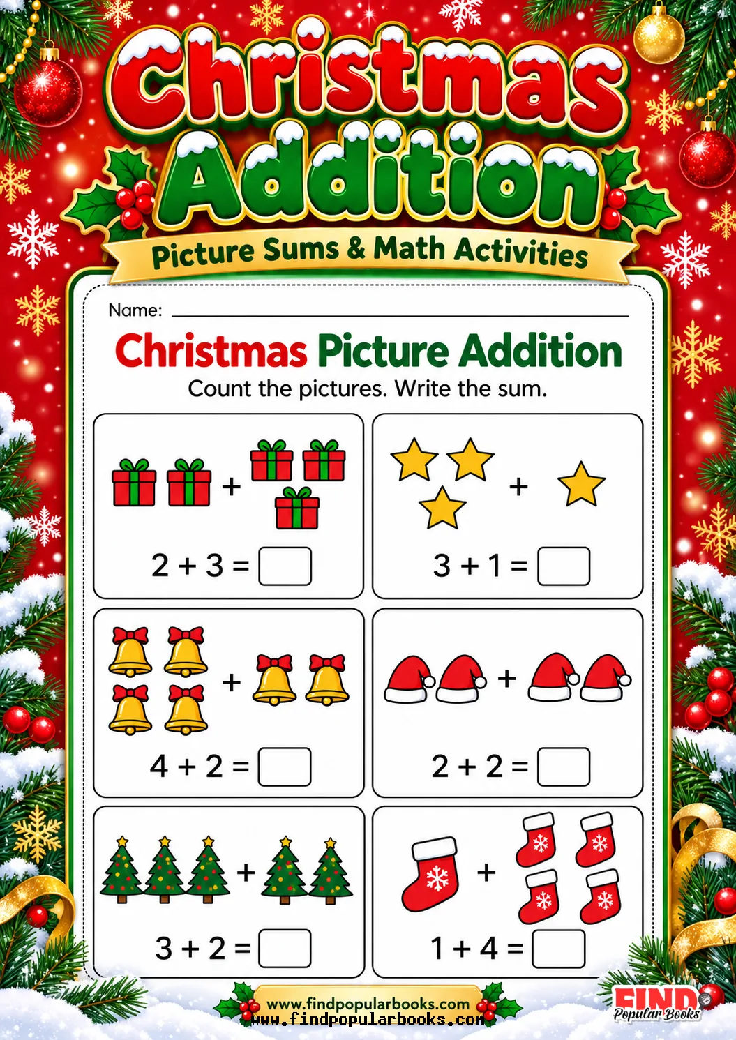 Christmas Addition: Picture Sums and Math Activities