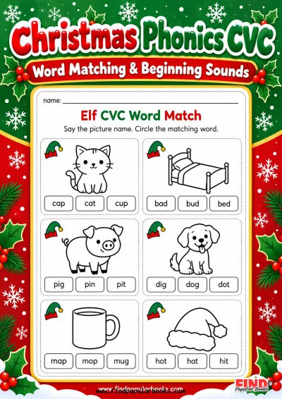 Christmas Phonics: CVC Words and Beginning Sounds