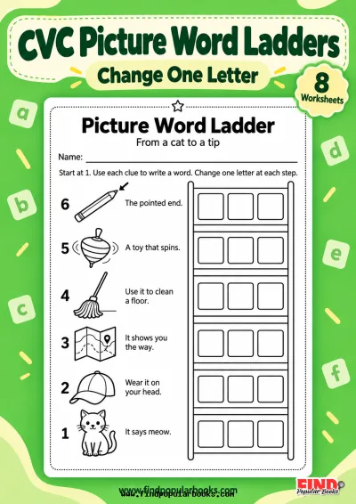 CVC Picture Word Ladders: Change One Letter