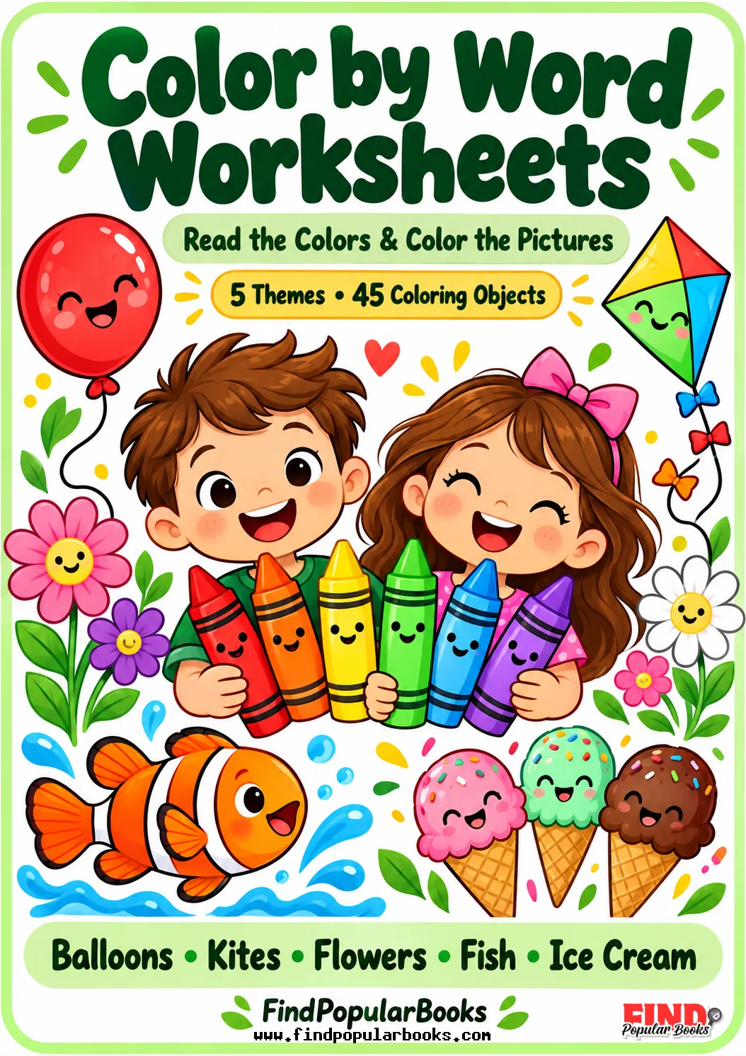 Color by Word Worksheets: 5 Fun Themes for Kids