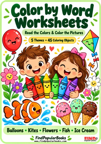Color by Word Worksheets: 5 Fun Themes for Kids