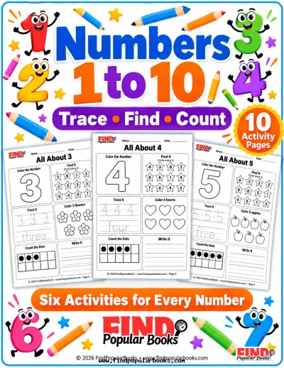 Numbers 1 to 10 Activity Worksheets: Trace, Find and Count