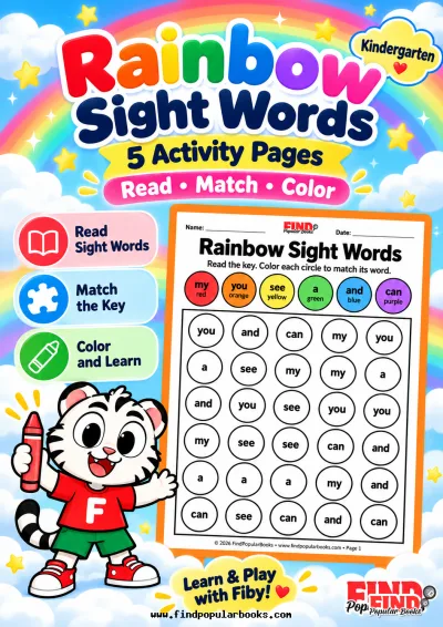 Rainbow Sight Words: 5 Color-by-Word Worksheets