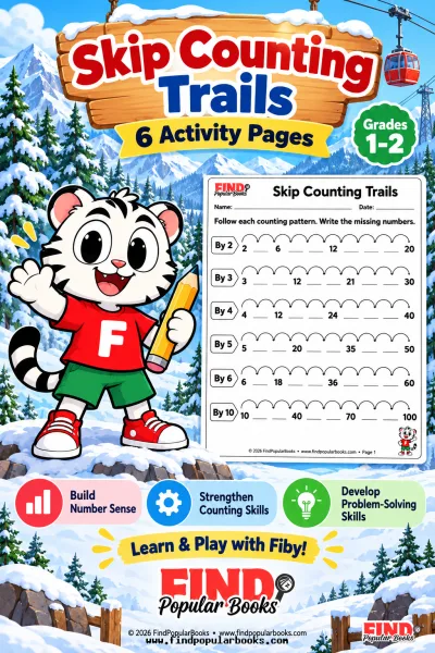 Skip Counting Trails: 6 Missing-Number Worksheets