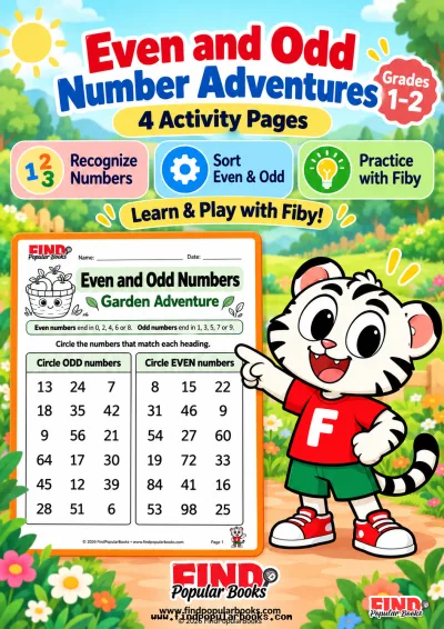 Even and Odd Number Adventures: 4 Printable Worksheets