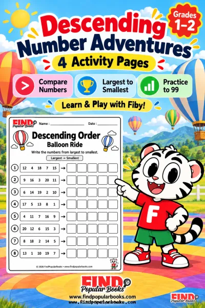 Descending Number Adventures: 4 Printable Ordering Worksheets