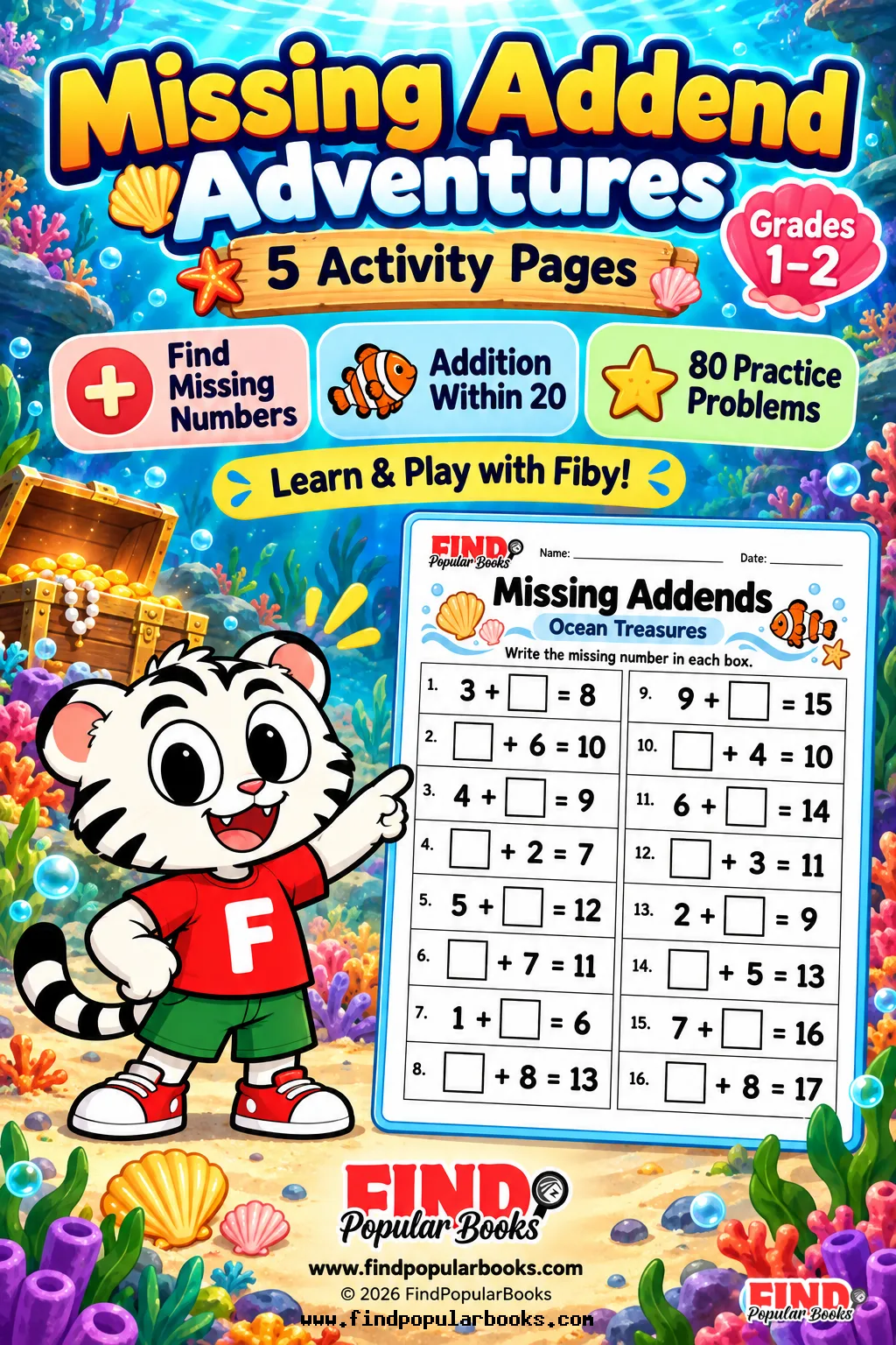 Missing Addend Adventures: 5 Printable Addition Worksheets