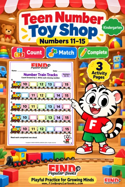 Teen Number Toy Shop | Numbers 11–15 Kindergarten Worksheets