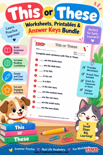 This vs These Worksheets, Printables & Answer Keys Bundle