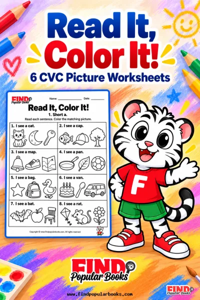 Read It, Color It! | 6 CVC Sentence and Picture Worksheets