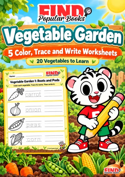 Vegetable Garden: Color, Trace and Write