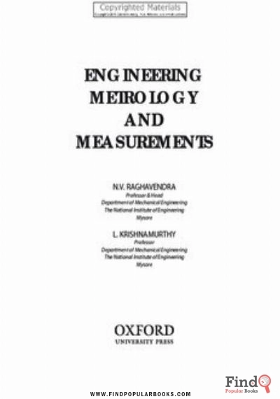 Download  Engineering Metrology And Measurements PDF or Ebook ePub For Free with Find Popular Books 