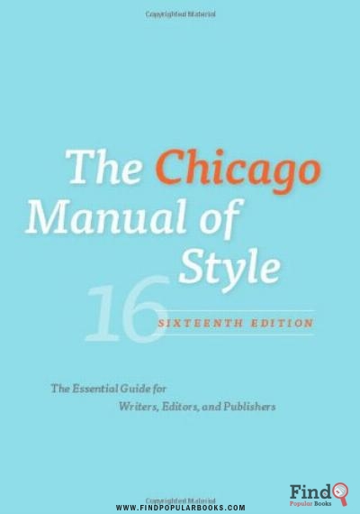 Download The Chicago Manual Of Style 16th  PDF or Ebook ePub For Free with Find Popular Books 
