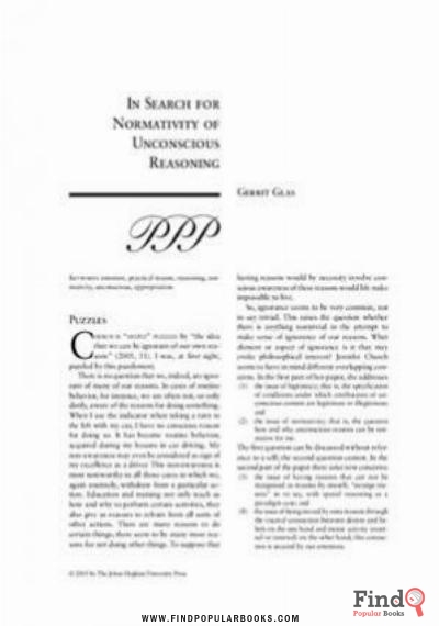 Download In Search For Normativity Of Unconscious Reasoning PDF or Ebook ePub For Free with Find Popular Books 
